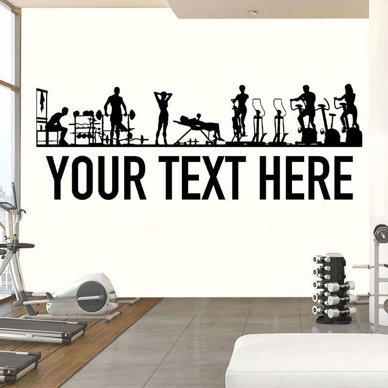 Crossfit Workout With Equipment - 체육관 사람 및 장비 벽 데칼,