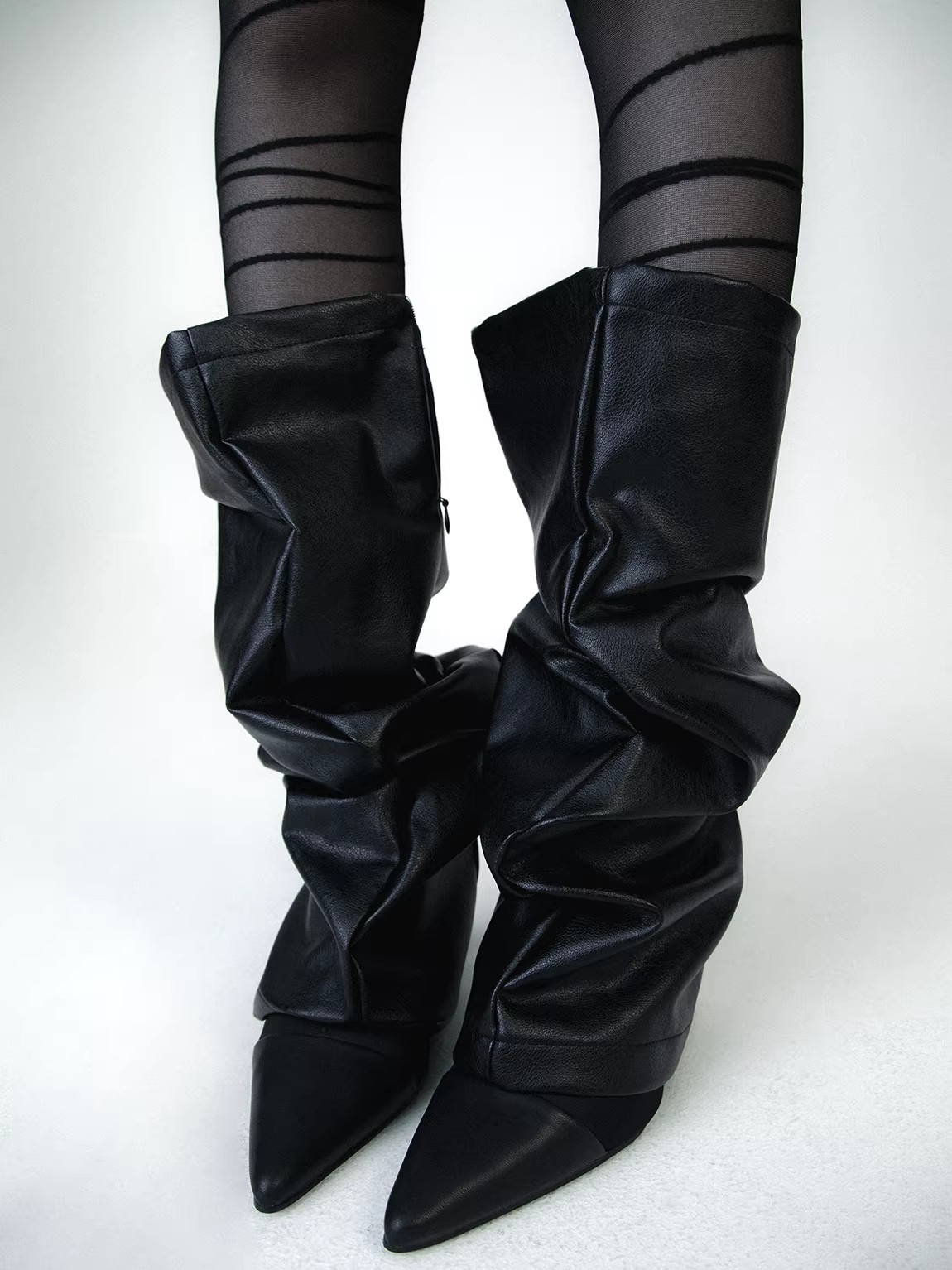 여성용 PU 가죽 레그 앵클 니 슬리브 양말 대비색 오 - Knee Sleeve Pair 리뷰 및 가격
