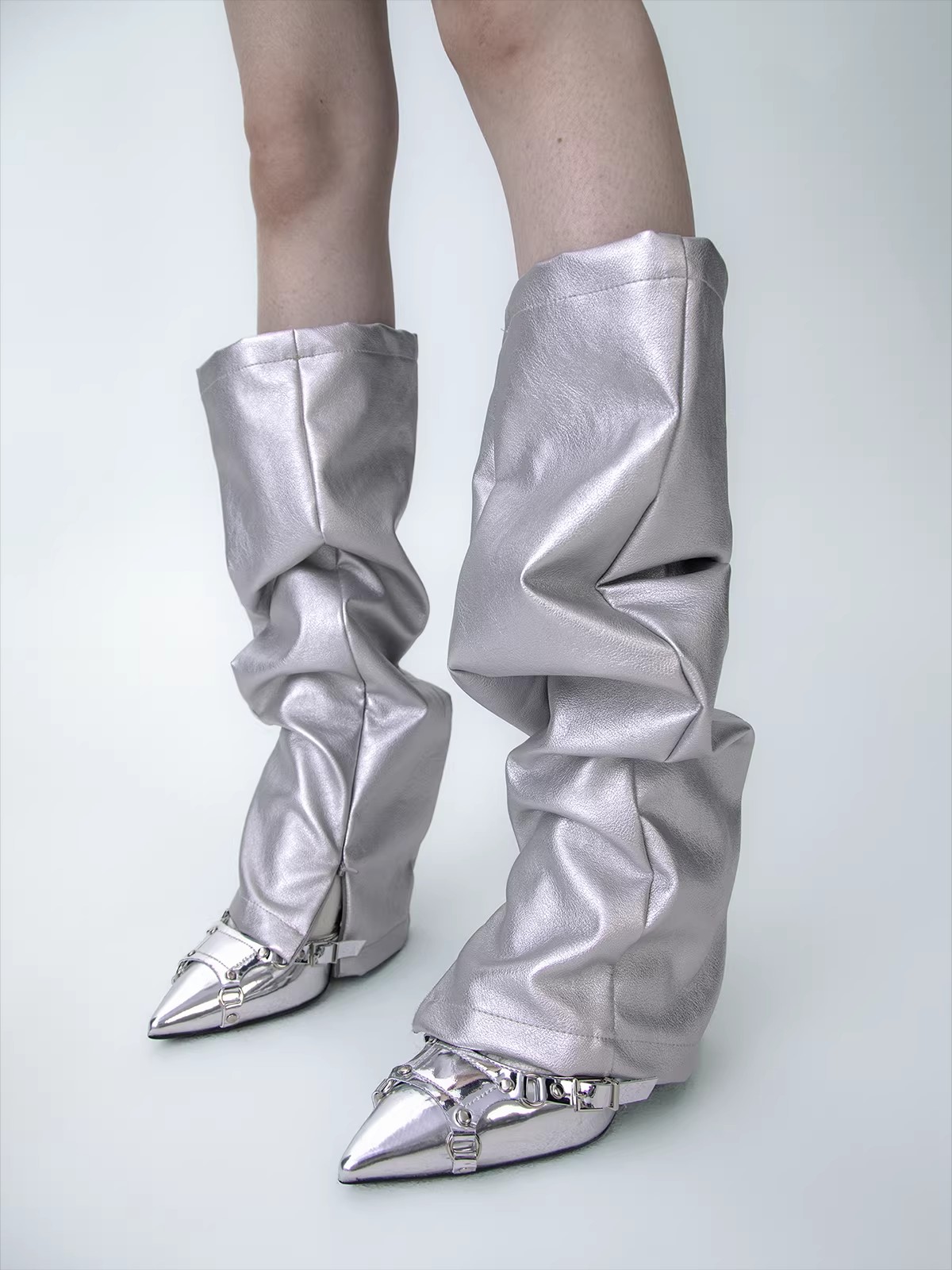 여성용 PU 가죽 레그 앵클 니 슬리브 양말 대비색 오 - Knee Sleeve Pair 리뷰 및 가격
